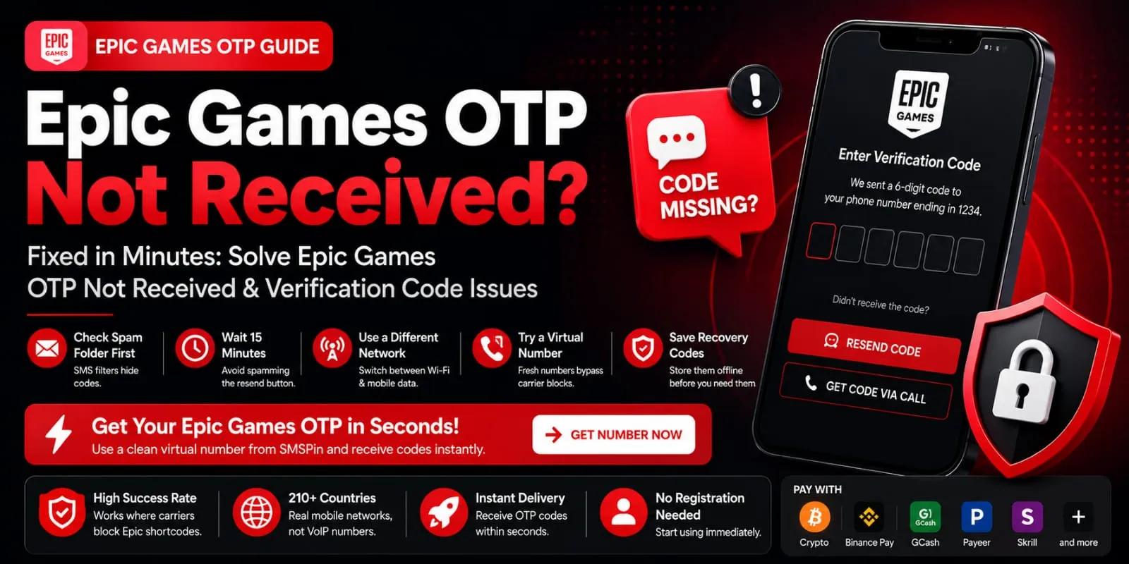 Epic Games OTP Not Received Fix Verification Issues Fast