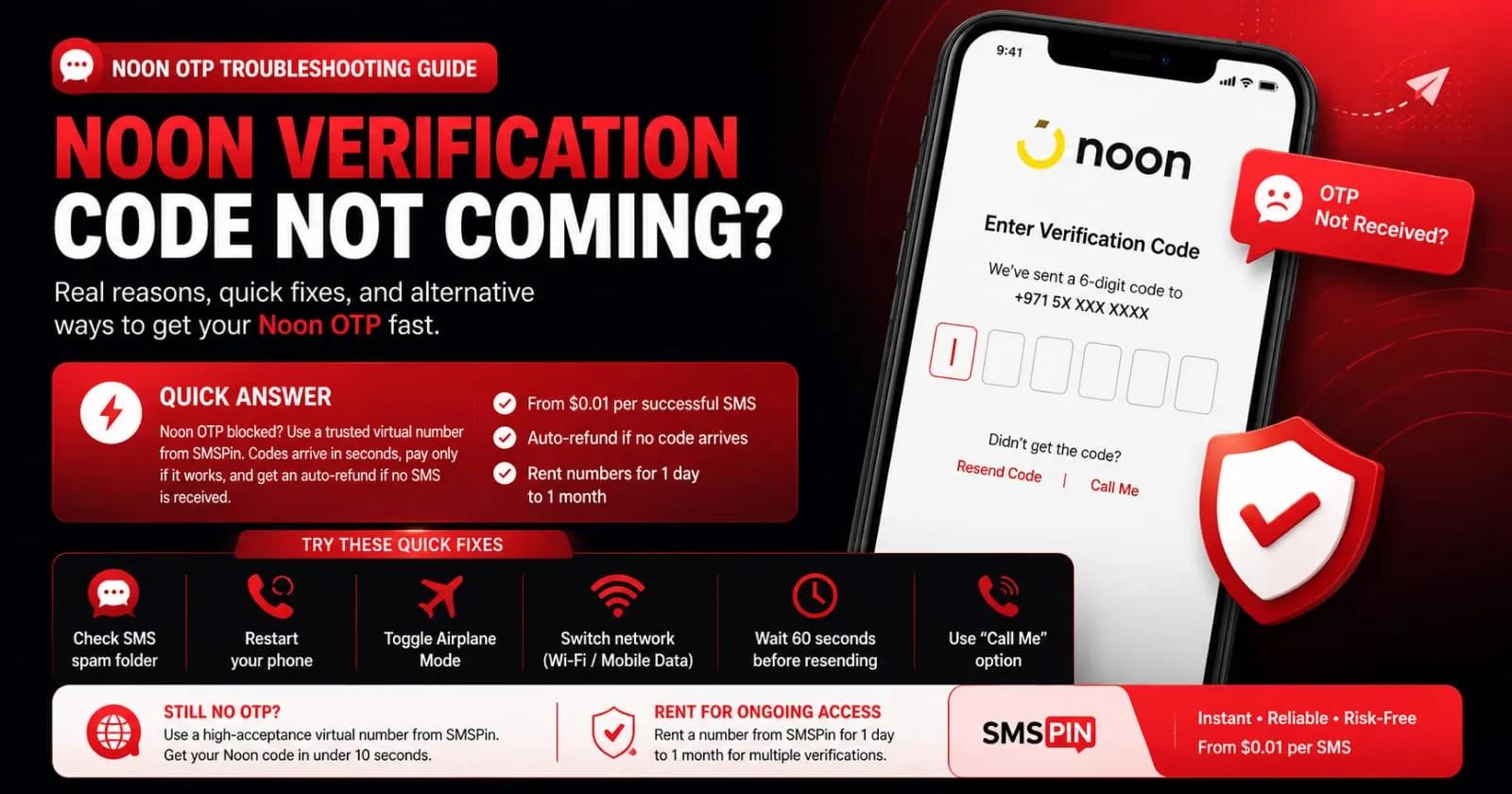 Noon Verification Code Not Coming Here’s How to Fix It
