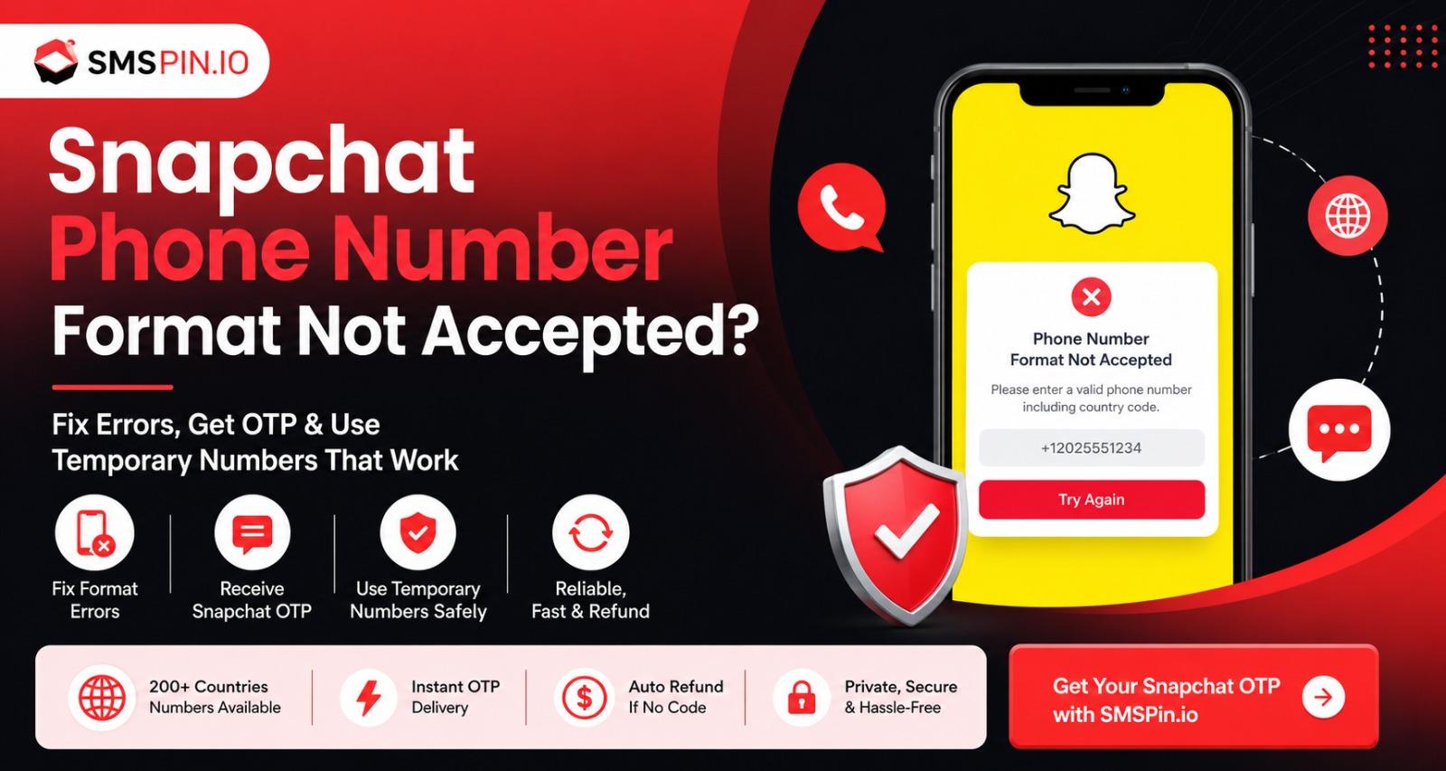 Snapchat Phone Number Format Not Accepted Fix