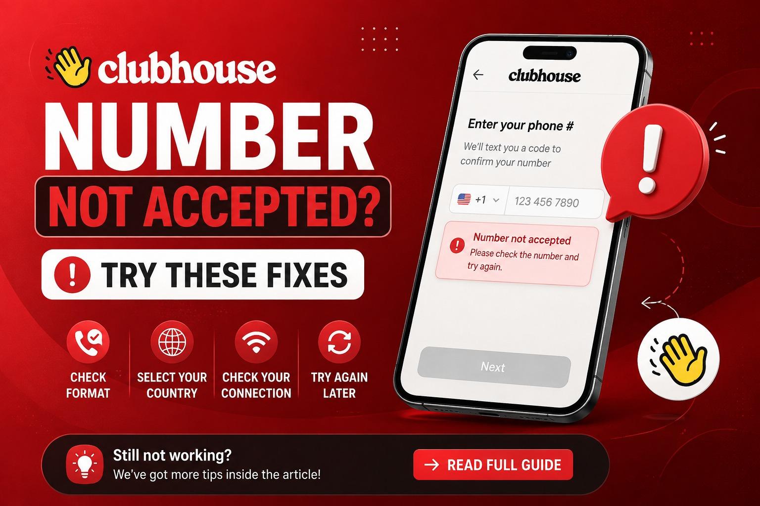 Clubhouse Number Not Accepted? Try These Fixes