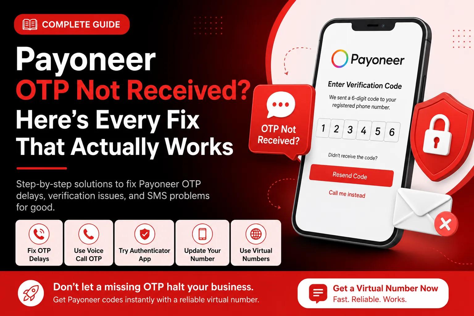 Fix Payoneer SMS Verification Code Not Working