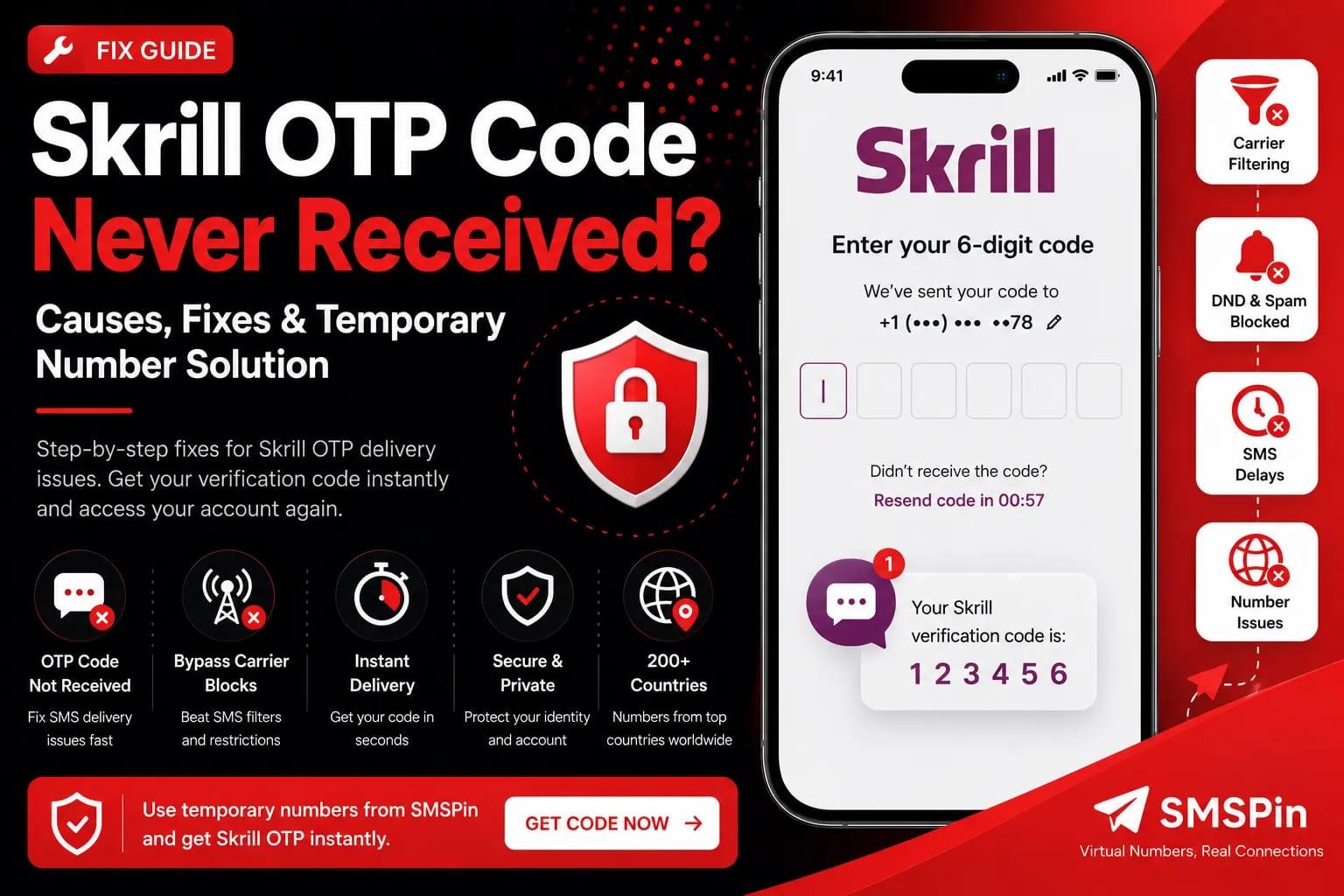 Skrill OTP Code Never Received Here’s How to Fix It