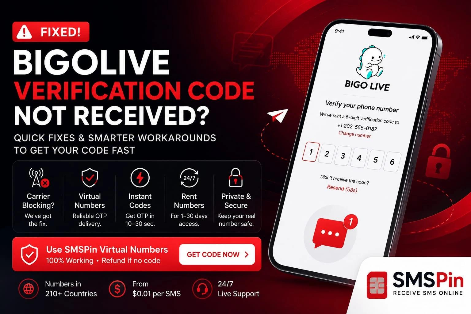 BIGOLIVE Verification Code Not Received? Fix It Fast