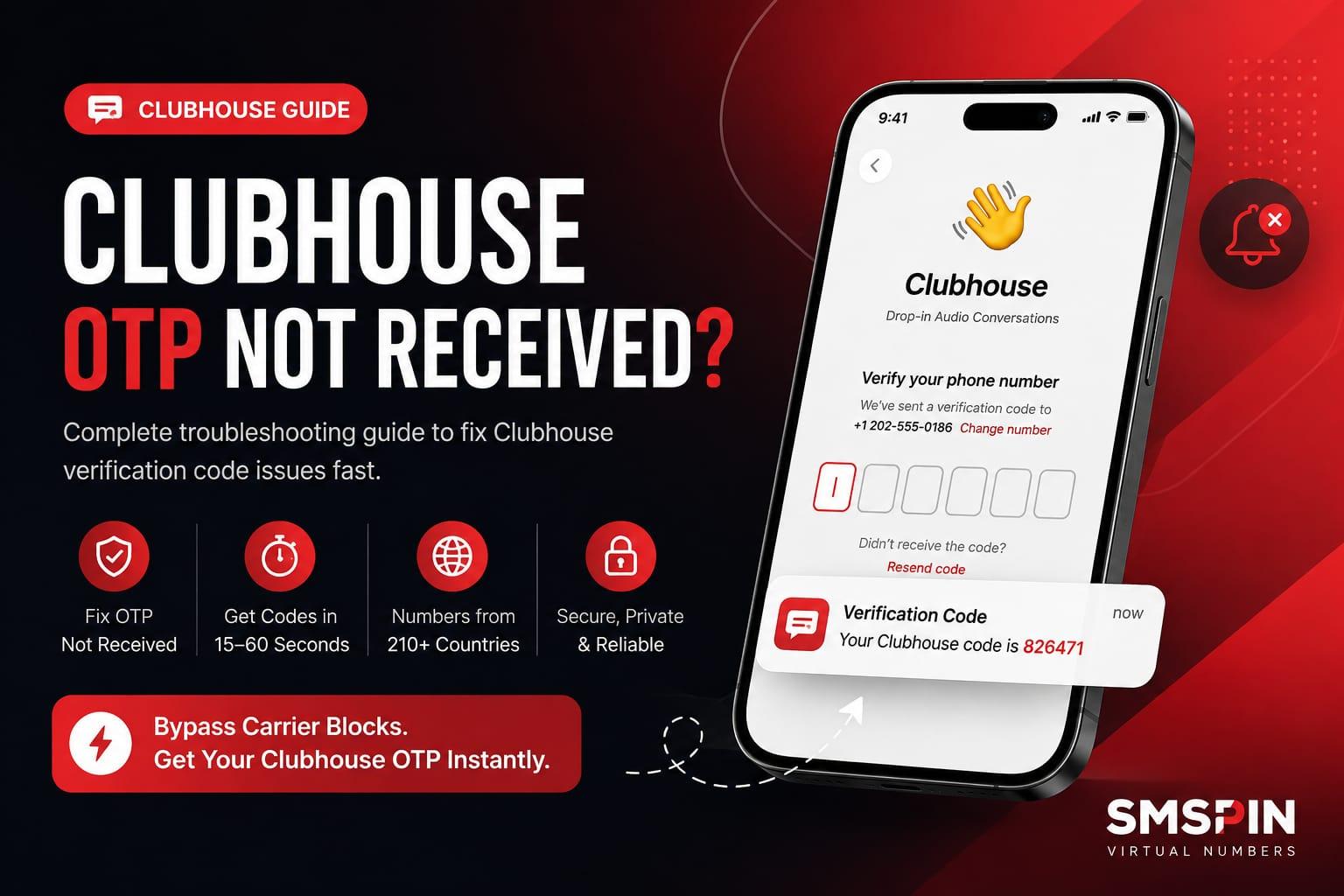 Clubhouse Verification Code Not Received? Fix It
